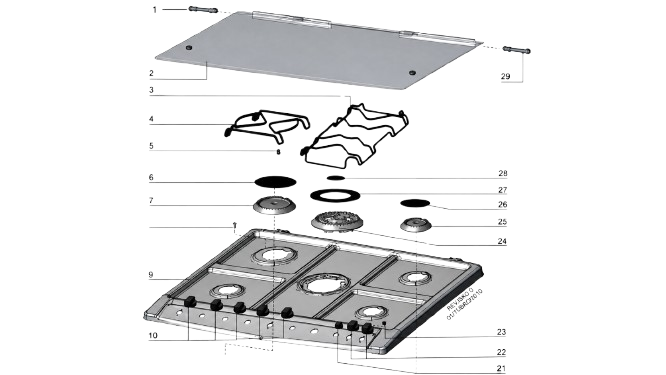 Tapa quemador Electrolux Diam exterior 12,5 cm / interior 8 cm
