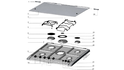 Tapa quemador Electrolux Diam exterior 12,5 cm / interior 8 cm