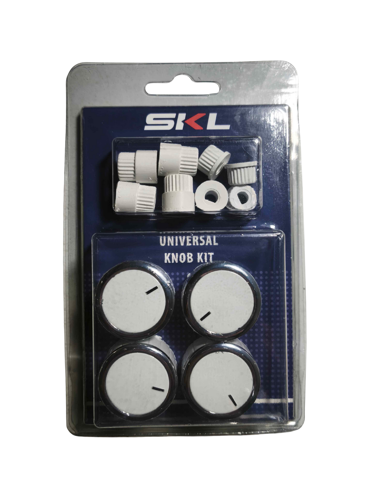 Kit 4 perillas - cocina / horno + 8 acoples - color blanco