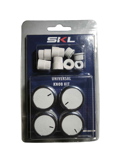 Kit 4 perillas - cocina / horno + 8 acoples - color blanco