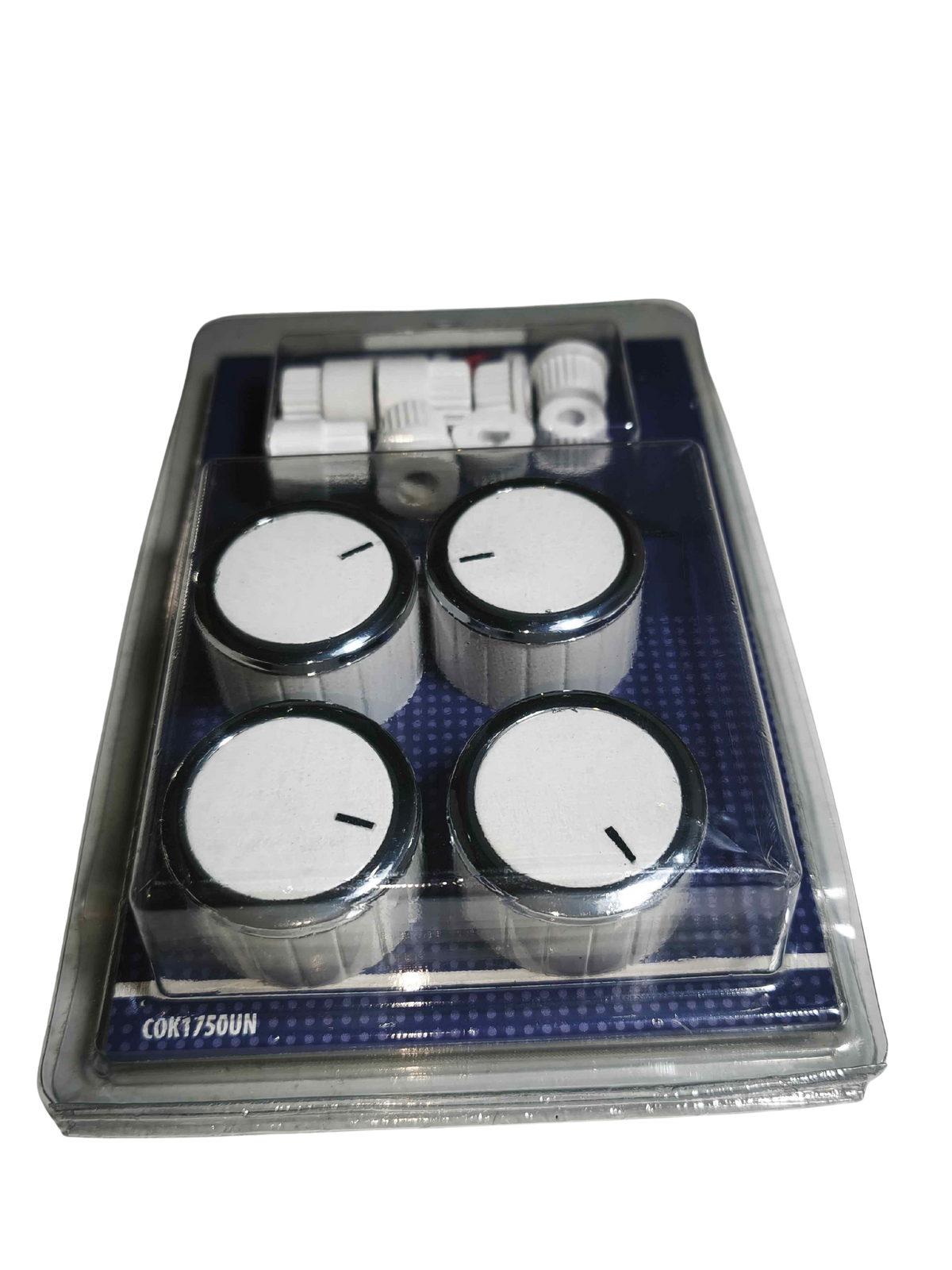 Kit 4 perillas - cocina / horno + 8 acoples - color blanco
