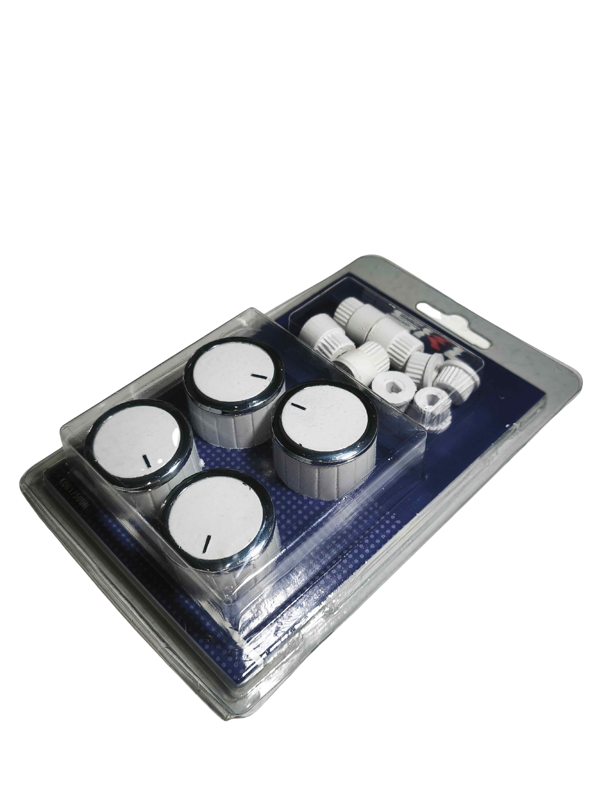 Kit 4 perillas - cocina / horno + 8 acoples - color blanco