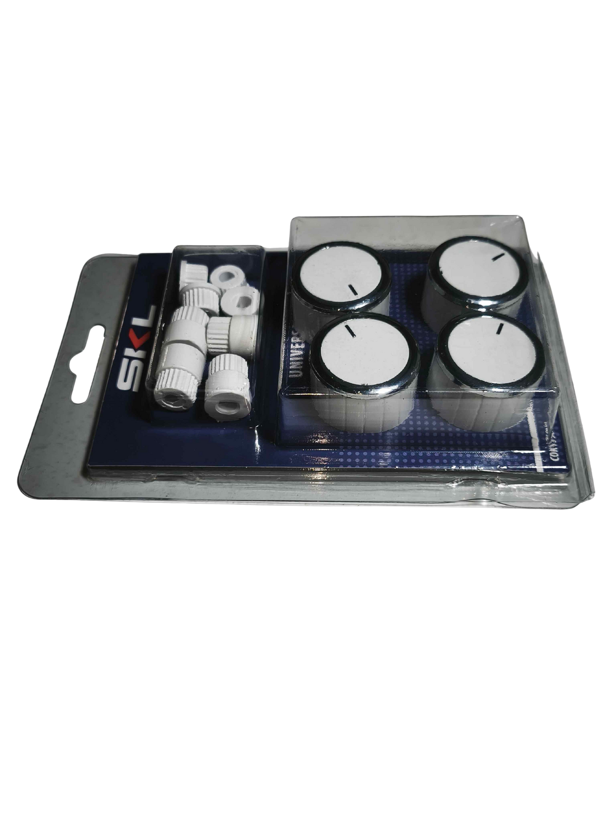 Kit 4 perillas - cocina / horno + 8 acoples - color blanco