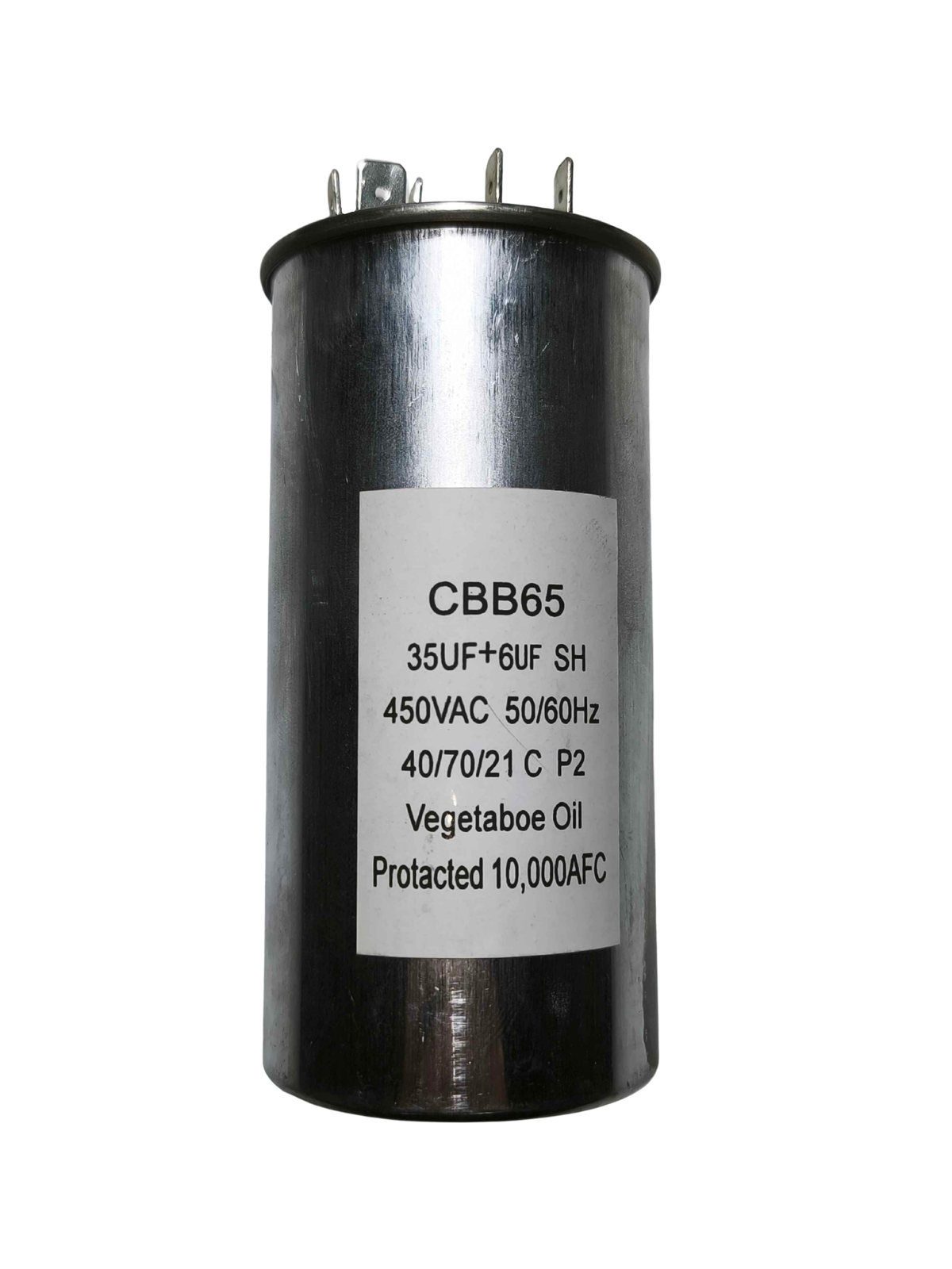 Capacitor / condensador 35 mf +6 mf metal - 450 V