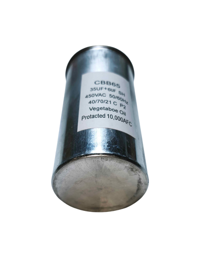 Capacitor / condensador 35 mf +6 mf metal - 450 V