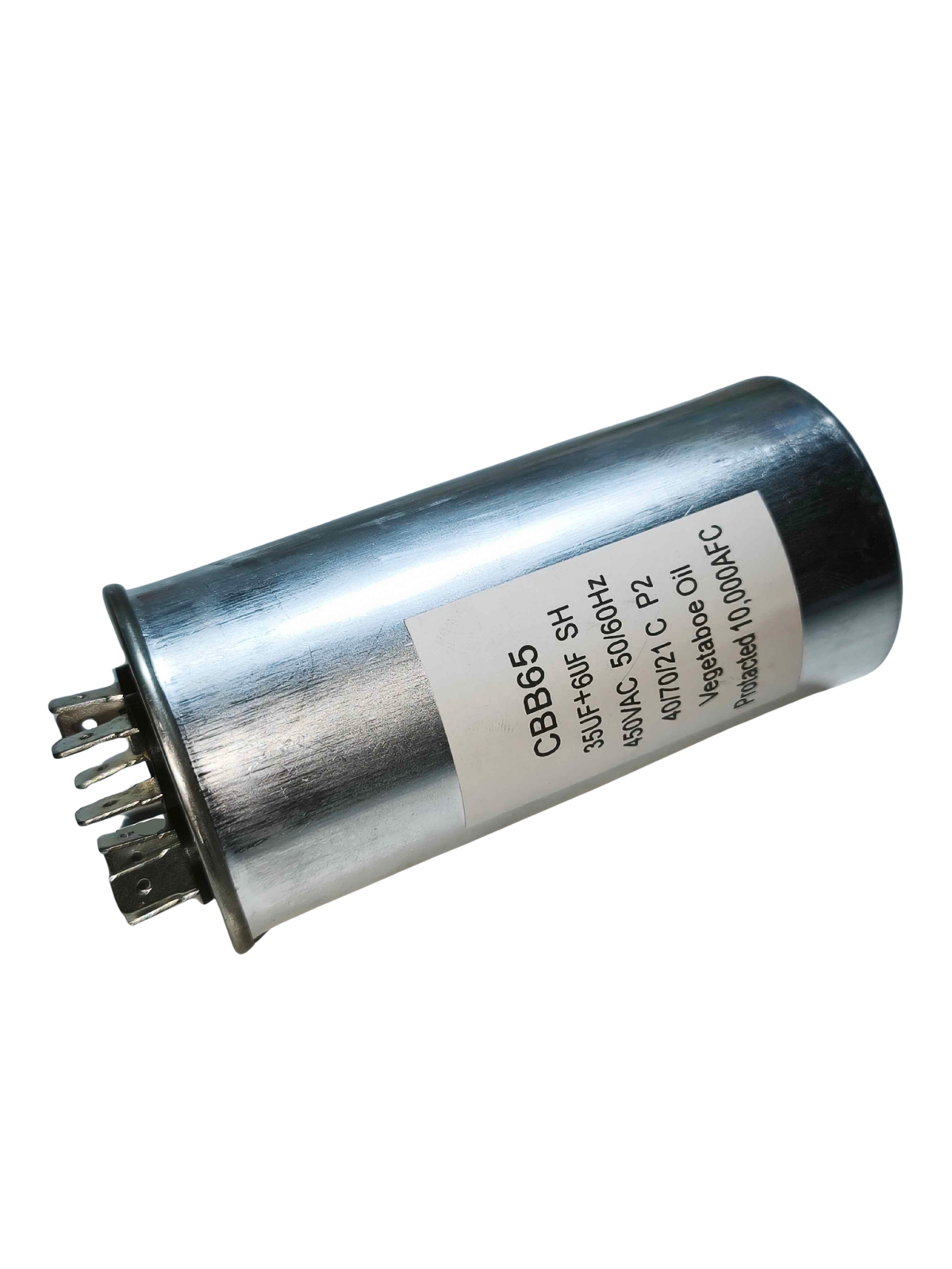 Capacitor / condensador 35 mf +6 mf metal - 450 V